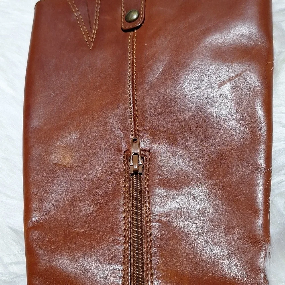 Brown Leather Knee-High Boots INC Size 6
